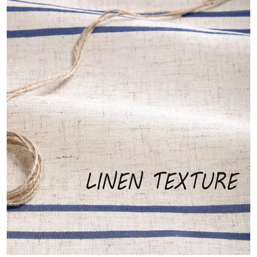 Striped Blue and Cream Shower Curtain